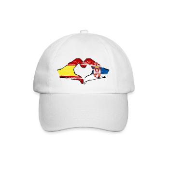 Espagne Serbie drapeau forme de coeur utilisé - Casquette classique - blanc/blanc - Devant