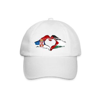 Serbie Palestine drapeau forme de coeur utilisé - Casquette classique - blanc/blanc - Devant
