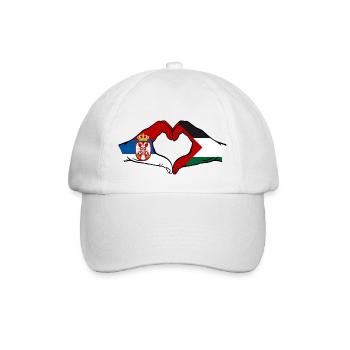 Serbie Palestine Drapeau Coeur Forme - Casquette classique - blanc/blanc - Devant