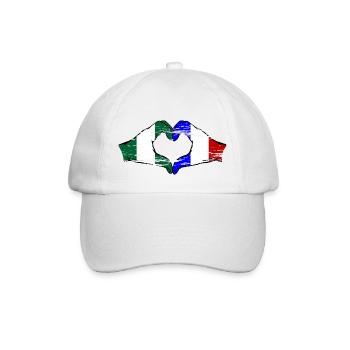 Nigeria France Drapeau Coeur Utilisé - Casquette classique - blanc/blanc - Devant
