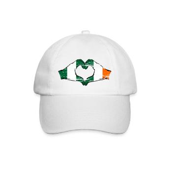 Nigeria Irland Flagge Herzform used - Baseballkappe - Weiß/Weiß - Vorne