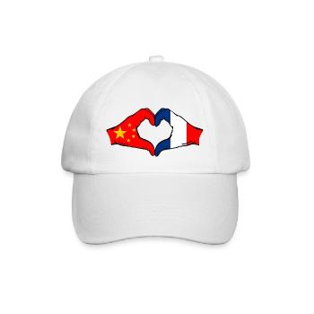 Chine France Drapeau Coeur Forme - Casquette classique - blanc/blanc - Devant