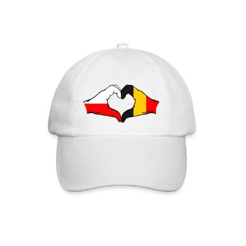 Pologne Belgique drapeau coeur - Casquette classique - blanc/blanc - Devant