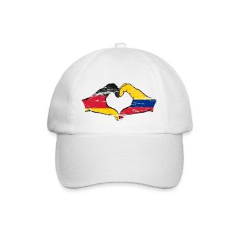 Germany Colombia flag hands heart shape used - Baseball Cap - white/white - Front