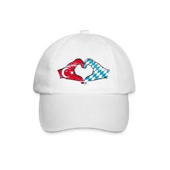 Turkey Bavaria Flag Hands Heart Shape Used - Baseball Cap - white/white - Front