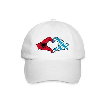 Albania Bavaria Flag Hands Heart Shape - Baseball Cap - white/white - Front