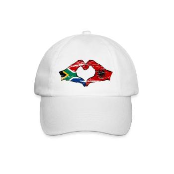 Afrique du Sud Albanie Drapeau Mains Coeur Forme Utilisé - Casquette classique - blanc/blanc - Devant