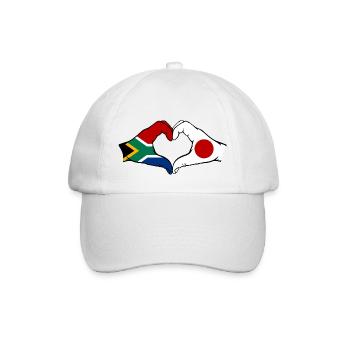 Afrique du Sud Japon Drapeau Mains Coeur Forme - Casquette classique - blanc/blanc - Devant