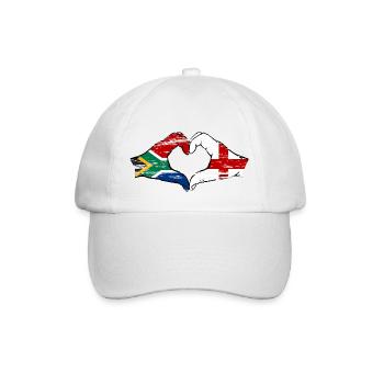 Afrique du Sud Angleterre drapeau mains forme de coeur utilisé - Casquette classique - blanc/blanc - Devant