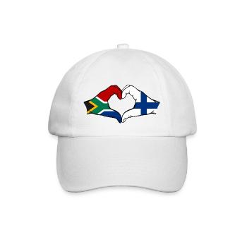 Afrique du Sud Finlande Drapeau Mains Coeur Forme - Casquette classique - blanc/blanc - Devant