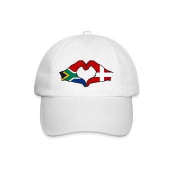 Südafrika Dänemark Flagge Hände Herzform - Baseballkappe - Weiß/Weiß - Vorne