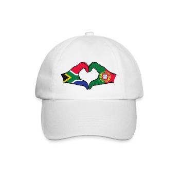 Afrique du Sud Portugal Drapeau Mains Coeur Forme - Casquette classique - blanc/blanc - Devant