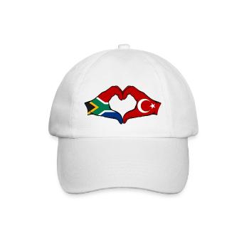 Afrique du Sud Turquie Drapeau Mains Coeur Forme - Casquette classique - blanc/blanc - Devant