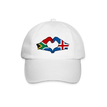 Afrique du Sud Islande Drapeau Mains Coeur Forme - Casquette classique - blanc/blanc - Devant