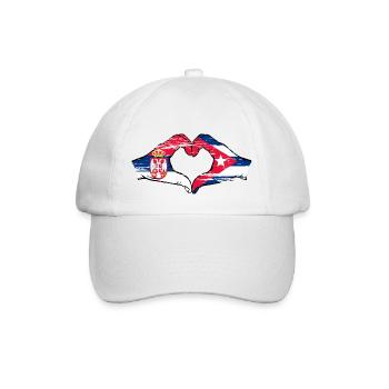 Serbie Cuba Drapeau Mains Coeur Forme Utilisé - Casquette classique - blanc/blanc - Devant