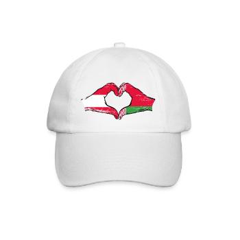 Österreich Belarus Flagge Hände Herzform used - Baseballkappe - Weiß/Weiß - Vorne