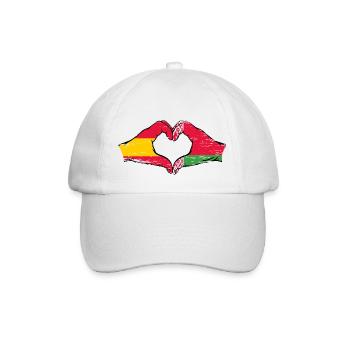 Spanien Belarus Flagge Hände Herzform used - Baseballkappe - Weiß/Weiß - Vorne
