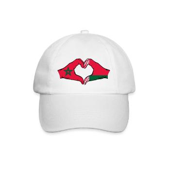 Maroc Biélorussie Drapeau Mains Coeur Forme - Casquette classique - blanc/blanc - Devant