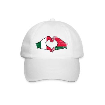 Italy Belarus Flag Hands Heart Shape Used - Baseball Cap - white/white - Front