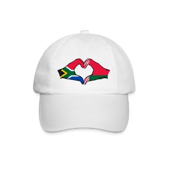 Afrique du Sud Biélorussie drapeau mains forme coeur - Casquette classique - blanc/blanc - Devant