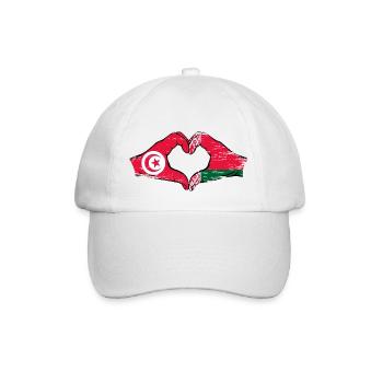 Tunisie Biélorussie Drapeau Mains Coeur Forme Utilisé - Casquette classique - blanc/blanc - Devant