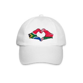 Afrique du Sud Biélorussie drapeau mains forme de coeur utilisé - Casquette classique - blanc/blanc - Devant