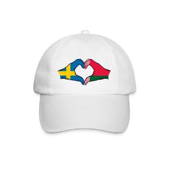 Suède Biélorussie Drapeau Mains Coeur Forme - Casquette classique - blanc/blanc - Devant