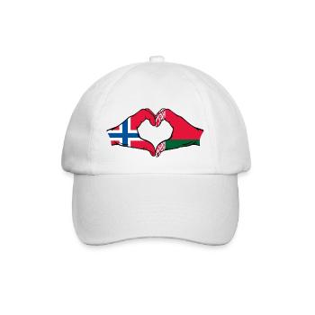 Norwegen Belarus Flagge Hände Herzform - Baseballkappe - Weiß/Weiß - Vorne