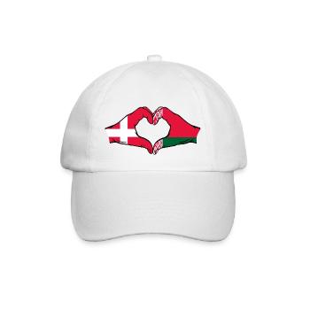Denmark Belarus Flag Hands Heart Shape - Baseball Cap - white/white - Front