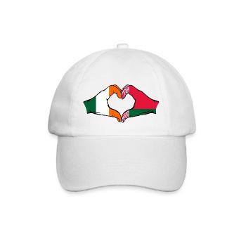 Irland Belarus Flagge Hände Herzform - Baseballkappe - Weiß/Weiß - Vorne