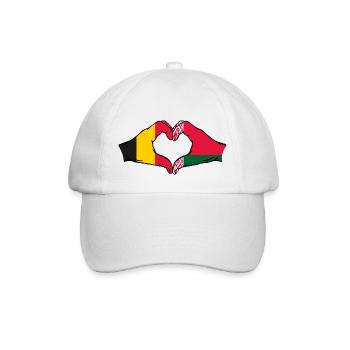 Belgium Belarus Flag Hands Heart Shape - Baseball Cap - white/white - Front
