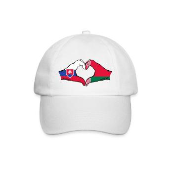 Slovaquie Biélorussie Drapeau Mains Coeur Forme - Casquette classique - blanc/blanc - Devant