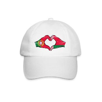 Portugal Biélorussie drapeau mains forme coeur utilisé - Casquette classique - blanc/blanc - Devant