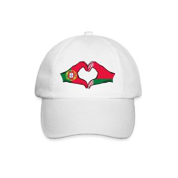 Portugal Belarus Flag Hands Heart Shape - Baseball Cap - white/white - Front