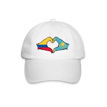 Colombie Kazakhstan drapeau mains forme de coeur - Casquette classique - blanc/blanc - Devant