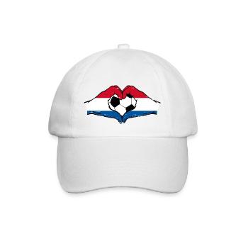Drapeau de football hollandais mains forme de coeur utilisé - Casquette classique - blanc/blanc - Devant