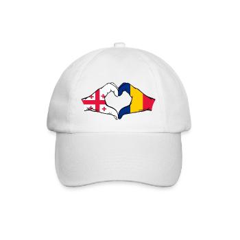 Géorgie Roumanie drapeau mains forme de coeur - Casquette classique - blanc/blanc - Devant