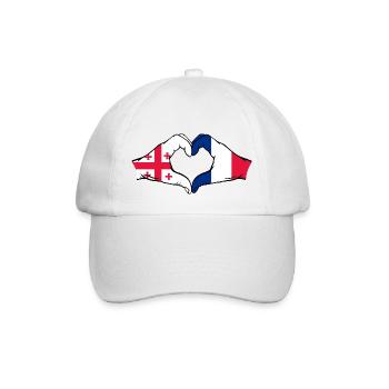 Georgia France Flag Hands Heart Shape - Baseball Cap - white/white - Front