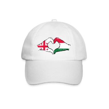 Géorgie Hongrie drapeau mains forme de coeur utilisé - Casquette classique - blanc/blanc - Devant