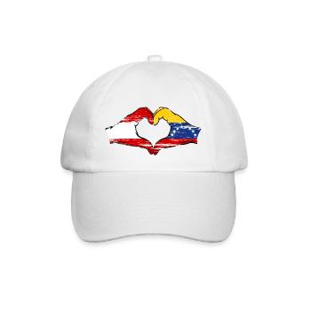 Austria Venezuela Flag Hands Heart Shape used - Baseball Cap - white/white - Front