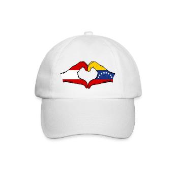 Austria Venezuela Flag Hands Heart Shape - Baseball Cap - white/white - Front