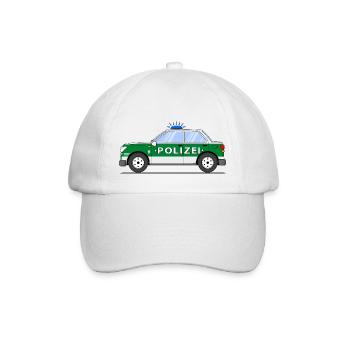 Polizeiauto in Grün und Silber - Baseballkappe - Weiß/Weiß - Vorne