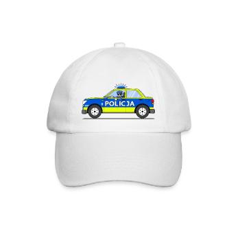 Voiture de police Policja Pologne Bleu et Jaune - Casquette classique - blanc/blanc - Devant