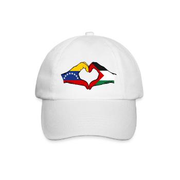 Venezuela Palestine drapeau mains forme de coeur - Casquette classique - blanc/blanc - Devant