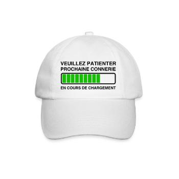 Veuillez Patienter Prochaine connerie en cours - Casquette classique - blanc/blanc - Devant