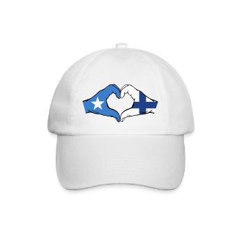 Somalie Finlande Drapeau Mains Coeur Forme - Casquette classique - blanc/blanc - Devant