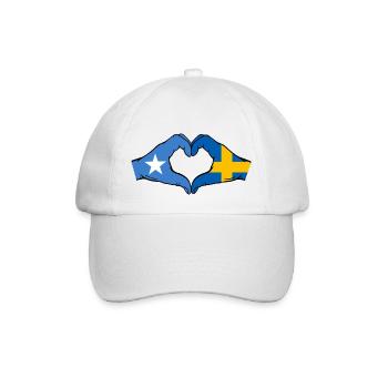 Somalia Sweden Flag Hands Heart Shape - Baseball Cap - white/white - Front