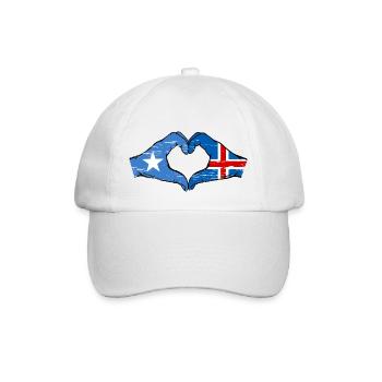 Drapeau de l’île de Somalie mains forme de coeur utilisé - Casquette classique - blanc/blanc - Devant