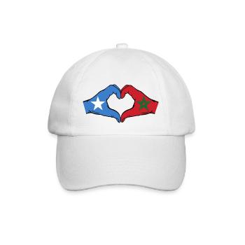 Somalia Morocco Flag Hands Heart Shape - Baseball Cap - white/white - Front