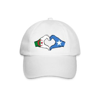 Algeria Somalia Flag Hands Heart Shape - Baseball Cap - white/white - Front